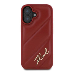 Karl Lagerfeld KLHCP16SPQDSMGR Hardcase Quilted Signature for iPhone 16 6.1" / red