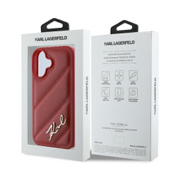 Karl Lagerfeld KLHCP16SPQDSMGR Hardcase Quilted Signature for iPhone 16 6.1" / red