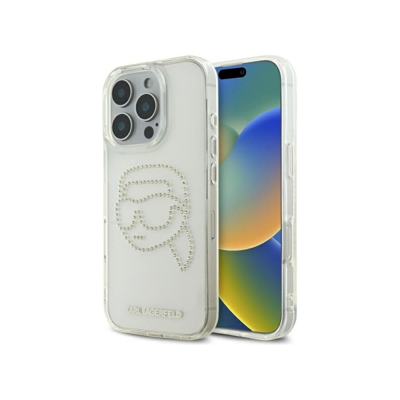 Karl Lagerfeld KLHCP16XHKHDCELT IML Rhinestones Karl Head Case for iPhone 16 Pro Max 6.9" / transparent