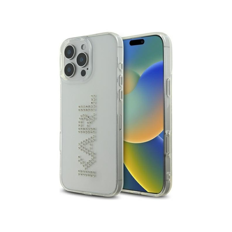 Karl Lagerfeld KLHCP16XHKLSTDCT Hardcase IML Rhinestones Logo for iPhone 16 Pro Max 6.9" / transparent