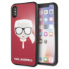 Karl Lagerfeld KLHCPXDLHRE Iconic Glitter Karl`s Head Case for iPhone X/Xs / red
