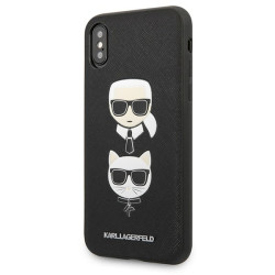 Karl Lagerfeld KLHCPXSAKICKCBK Saffiano Karl&Choupette Head Case for iPhone X/XS / black