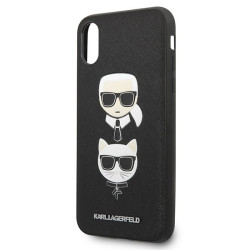 Karl Lagerfeld KLHCPXSAKICKCBK Saffiano Karl&Choupette Head Case for iPhone X/XS / black