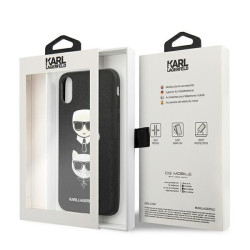 Karl Lagerfeld KLHCPXSAKICKCBK Saffiano Karl&Choupette Head Case for iPhone X/XS / black
