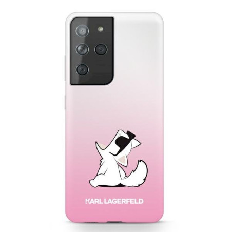 Karl Lagerfeld KLHCS21LCFNRCPI Hardcase for Samsung Galaxy S21 Ultra G998 / pink Choupette Fun