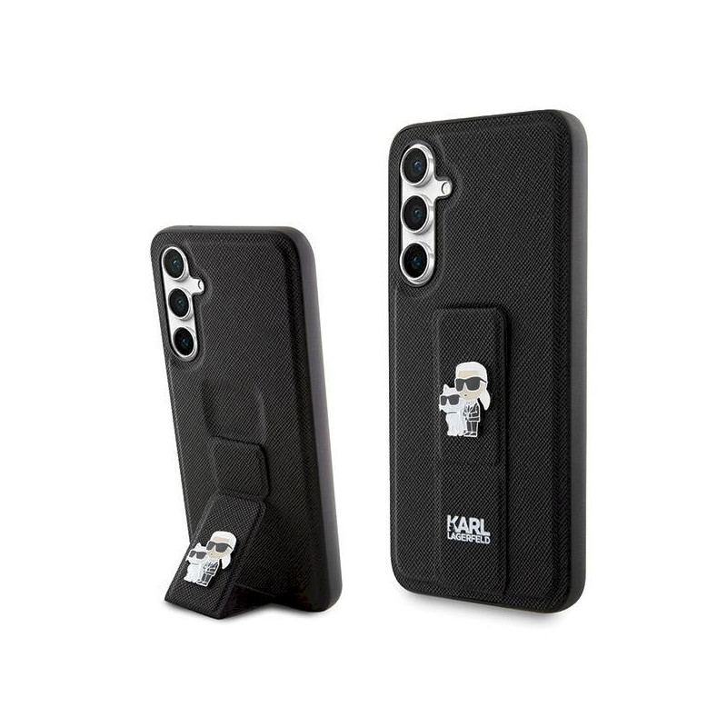 Karl Lagerfeld KLHCS23FEGSAKCPK Gripstand Saffiano Karl&Choupette Hardcase for Samsung Galaxy S23 FE / black