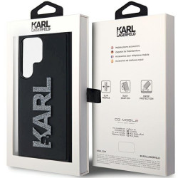 Karl Lagerfeld KLHCS23L3DMBKCK 3D Rubber Glitter Logo Hardcase for Samsung Galaxy S23 Ultra S918 / black