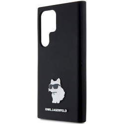 Karl Lagerfeld KLHCS23LSMHCNPK Hardcase Silicone Choupette Metal Pin for Samsung Galaxy S23 Ultra S918 / black
