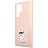Karl Lagerfeld KLHCS23LSMHCNPP Silicone Choupette Metal Pin for Samsung Galaxy S23 Ultra S918 / pink