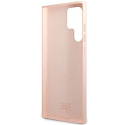 Karl Lagerfeld KLHCS23LSMHCNPP Silicone Choupette Metal Pin for Samsung Galaxy S23 Ultra S918 / pink