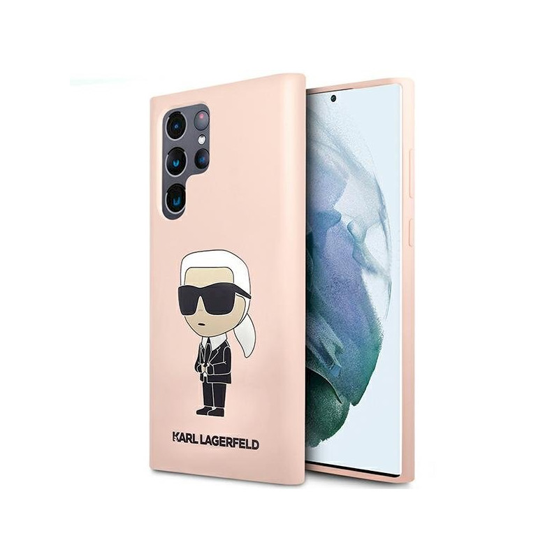 Karl Lagerfeld KLHCS23LSNIKBCP Sam S23 Ultra S918 Hardcase Silicone Ikonik / pink