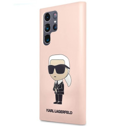 Karl Lagerfeld KLHCS23LSNIKBCP Sam S23 Ultra S918 Hardcase Silicone Ikonik / pink