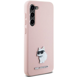 Karl Lagerfeld KLHCS23MSMHCNPP Silicone Choupette Metal Pin for S23+ S916 / pink