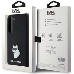 Karl Lagerfeld KLHCS23SSMHCNPK Hardcase Silicone Choupette Metal Pin for Samsung Galaxy S23 S911 / black