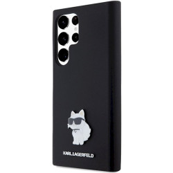 Karl Lagerfeld KLHCS24LSMHCNPK Hardcase Silicone Choupette Metal Pin for S24 Ultra S928 / black