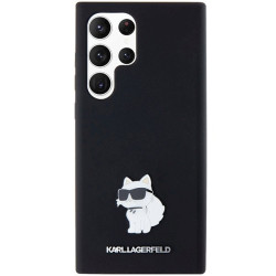 Karl Lagerfeld KLHCS24LSMHCNPK Hardcase Silicone Choupette Metal Pin for S24 Ultra S928 / black