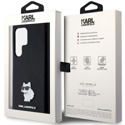 Karl Lagerfeld KLHCS24LSMHCNPK Hardcase Silicone Choupette Metal Pin for S24 Ultra S928 / black