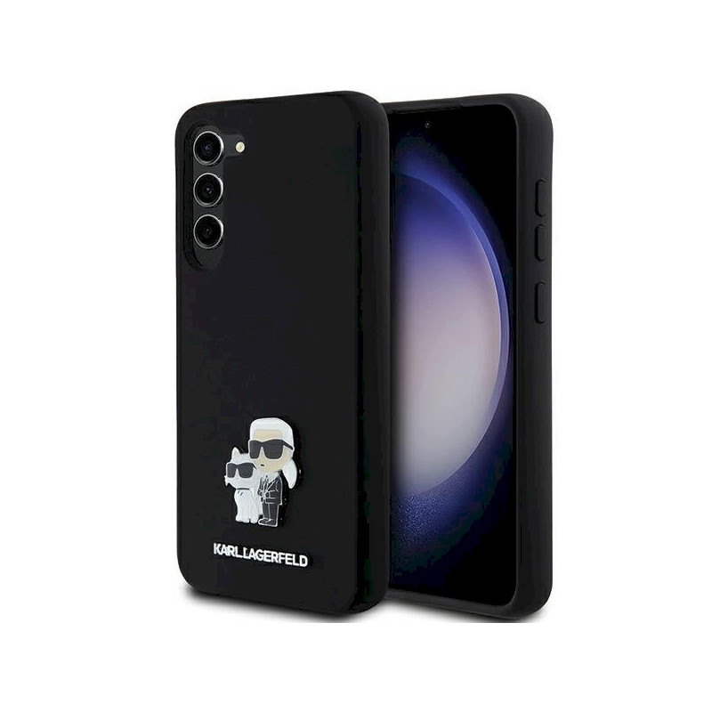 Karl Lagerfeld KLHCS24MSMHKCNPK Hardcase Silicone Karl&Choupette Metal Pin for Samsung Galaxy S24+/S926 / black