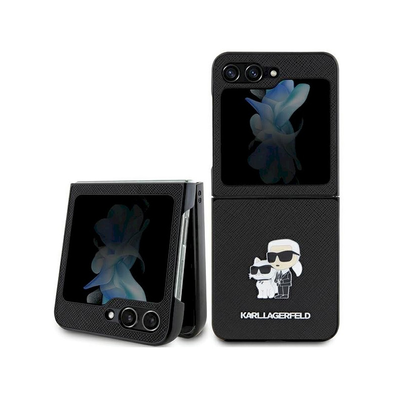 Karl Lagerfeld KLHCZF5SAKCNPK Saffiano Karl&Choupette Pin Hardcase for Samsung Galaxy Z Flip5 / black