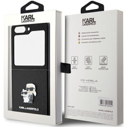 Karl Lagerfeld KLHCZF5SAKCNPK Saffiano Karl&Choupette Pin Hardcase for Samsung Galaxy Z Flip5 / black