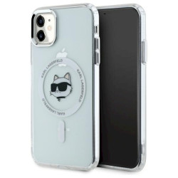 Karl Lagerfeld KLHMN61HLSCHH Hardcase IML Metal Choupette Head Mag for iPhone 11 / Xr 6.1" / white