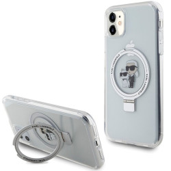 Karl Lagerfeld KLHMN61HMRSKCH hardcase Ring Stand Karl&Choupette Mag for iPhone 11/Xr 6.1" / white