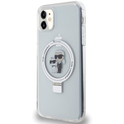 Karl Lagerfeld KLHMN61HMRSKCH hardcase Ring Stand Karl&Choupette Mag for iPhone 11/Xr 6.1" / white
