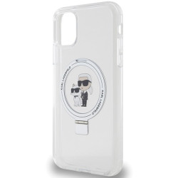 Karl Lagerfeld KLHMN61HMRSKCH hardcase Ring Stand Karl&Choupette Mag for iPhone 11/Xr 6.1" / white