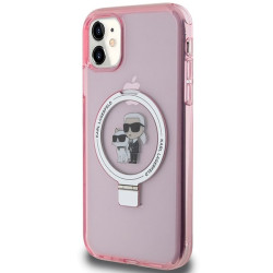 Karl Lagerfeld KLHMN61HMRSKCP Hardcase Ring Stand Karl&Choupette Mag for iPhone 11/XR 6.1" / pink