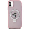 Karl Lagerfeld KLHMN61HMRSKCP Hardcase Ring Stand Karl&Choupette Mag for iPhone 11/XR 6.1" / pink