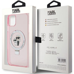 Karl Lagerfeld KLHMN61HMRSKCP Hardcase Ring Stand Karl&Choupette Mag for iPhone 11/XR 6.1" / pink