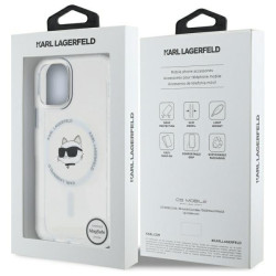 Karl Lagerfeld KLHMP12MHLSCHH iPhone 12 / 12 Pro 6.1" Hardcase IML Metal Choupette Head / white