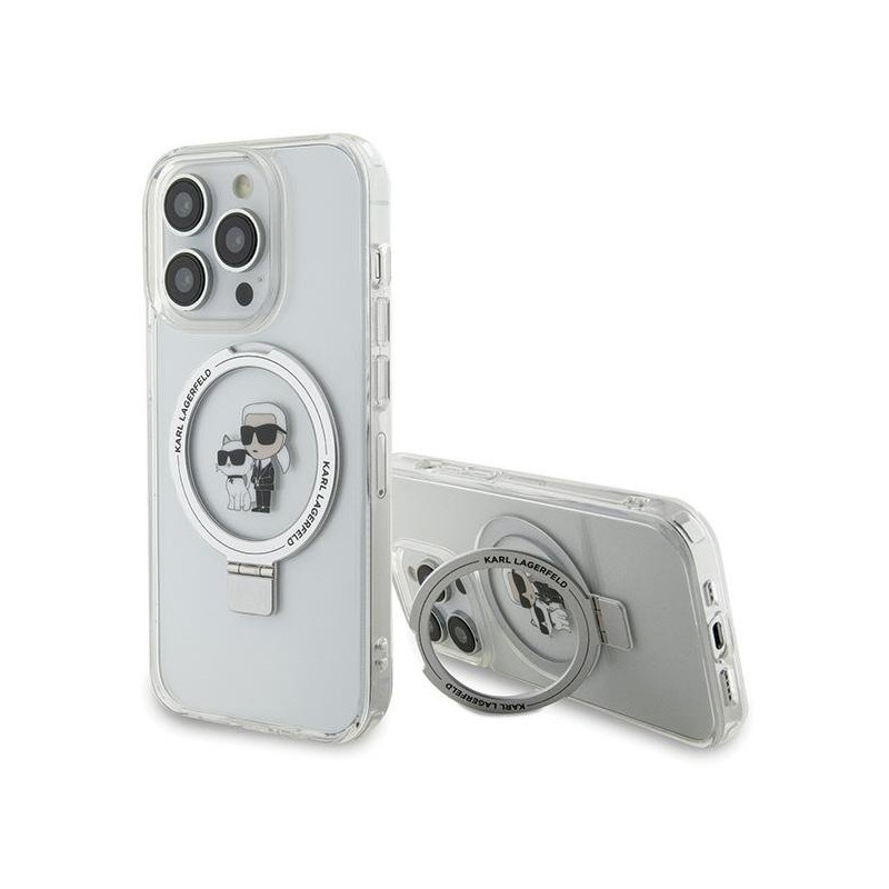 Karl Lagerfeld KLHMP13LHMRSKCH Hardcase Ring Stand Karl&Choupettt for iPhone 13 Pro / 13 6.1" / white