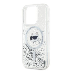 Karl Lagerfeld KLHMP13LLGCHSGH hardcase for iPhone 13 Pro/13 6.1" transparent Liquid Glitter Choupette