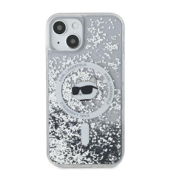Karl Lagerfeld KLHMP13MLGCHSGH iPhone 13 6.1" Hardcase Transparent Liquid Glitter Choupette Head Mags