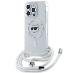 Karl Lagerfeld KLHMP14LHCCHNT Hardcase IML Choupette Head & Cord Magsa for iPhone 14 Pro 6.1" / transparent