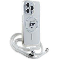 Karl Lagerfeld KLHMP14LHCCHNT Hardcase IML Choupette Head & Cord Magsa for iPhone 14 Pro 6.1" / transparent