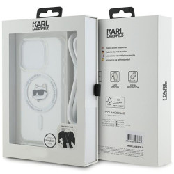 Karl Lagerfeld KLHMP14LHCCHNT Hardcase IML Choupette Head & Cord Magsa for iPhone 14 Pro 6.1" / transparent