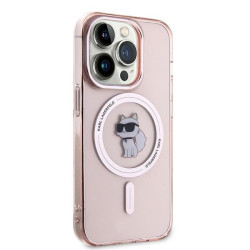 Karl Lagerfeld KLHMP14LHFCCNOP Hardcase IML Choupette MagSafe for iPhone 14 Pro 6.1" / pink