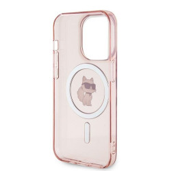 Karl Lagerfeld KLHMP14LHFCCNOP Hardcase IML Choupette MagSafe for iPhone 14 Pro 6.1" / pink