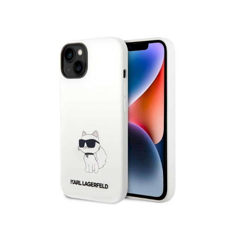 Karl Lagerfeld KLHMP14MSNCHBCH Hardcase Silicone Choupette MagSafe for iPhone 14 Plus/15 Plus 6,7" / white