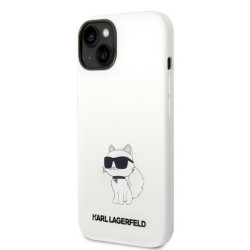 Karl Lagerfeld KLHMP14MSNCHBCH Hardcase Silicone Choupette MagSafe for iPhone 14 Plus/15 Plus 6,7" / white