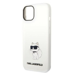 Karl Lagerfeld KLHMP14MSNCHBCH Hardcase Silicone Choupette MagSafe for iPhone 14 Plus/15 Plus 6,7" / white