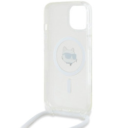 Karl Lagerfeld KLHMP14SHCCHNT Hardcase IML Choupette Head & Cord for iPhone 14/13/15 6.1" / transparent