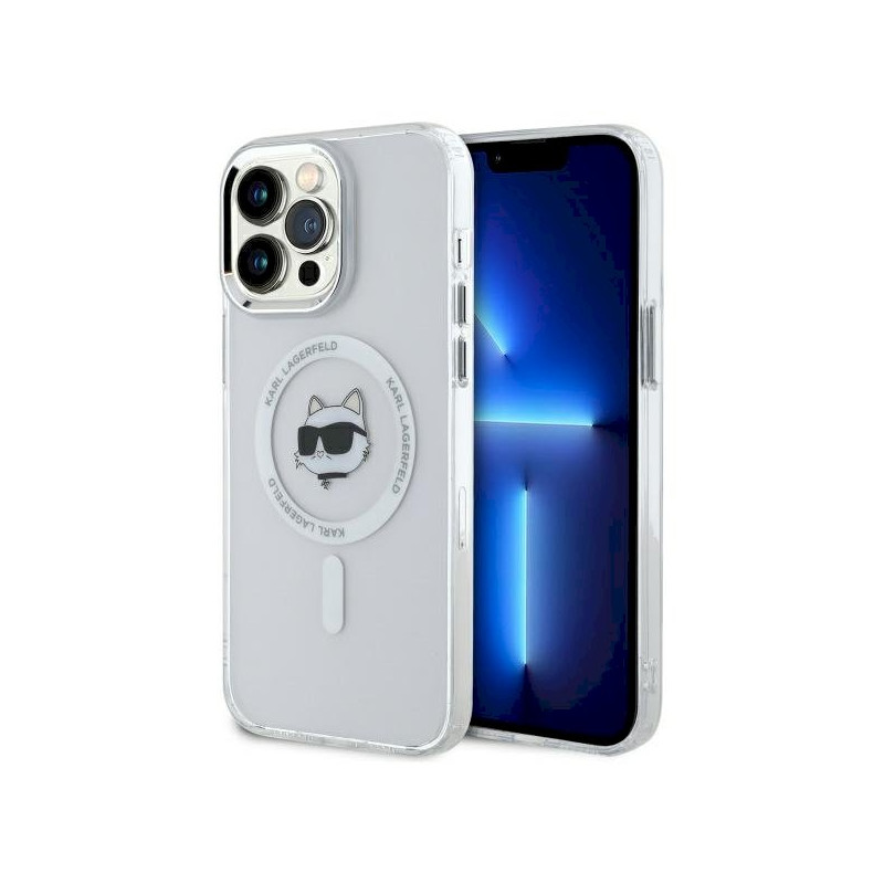 Karl Lagerfeld KLHMP14XHLSCHH iPhone 14 Pro Max 6.7" Hardcase IML Metal Choupette Head / white