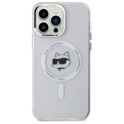 Karl Lagerfeld KLHMP14XHLSCHH iPhone 14 Pro Max 6.7" Hardcase IML Metal Choupette Head / white