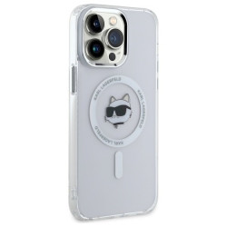 Karl Lagerfeld KLHMP14XHLSCHH iPhone 14 Pro Max 6.7" Hardcase IML Metal Choupette Head / white