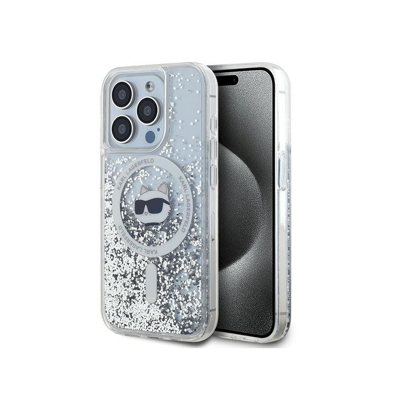 Karl Lagerfeld KLHMP14XLGCHSGH Liquid Glitter Choupette H Case for iPhone 14 Pro Max 6.7" / transparent