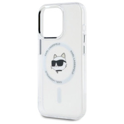 Karl Lagerfeld KLHMP15LHLSCHH iPhone 15 Pro 6.1" white hardcase IML Metal Choupette Head MagSafe
