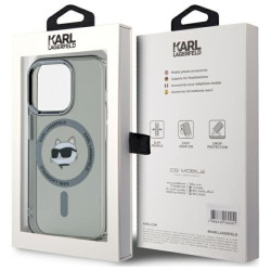 Karl Lagerfeld KLHMP15LHLSCHK Hardcase IML Metal Choupette Head Mag for iPhone 15 Pro 6.1" / black